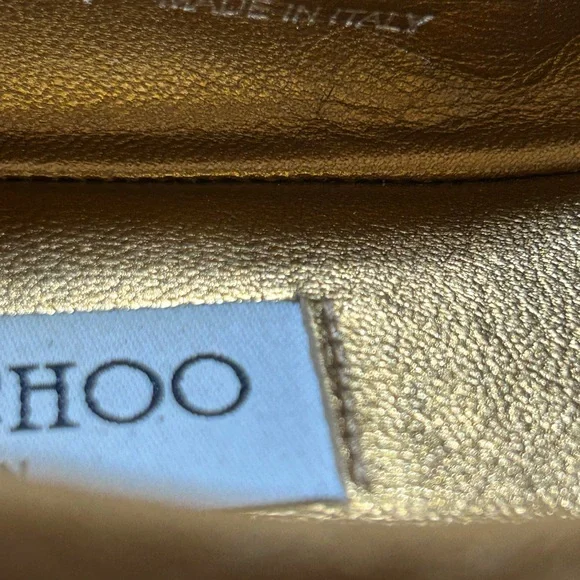 Jimmy Choo camel suede and glittery toe’s women’s size 37 to us 6 1/2 - Picture 6 of 6